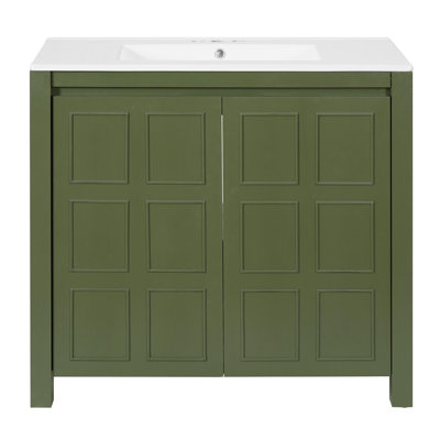 Organisateur de meuble-lavabo avec lavabo en céramique