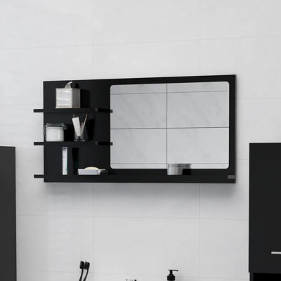 Adji Flat Mirror with Shelves