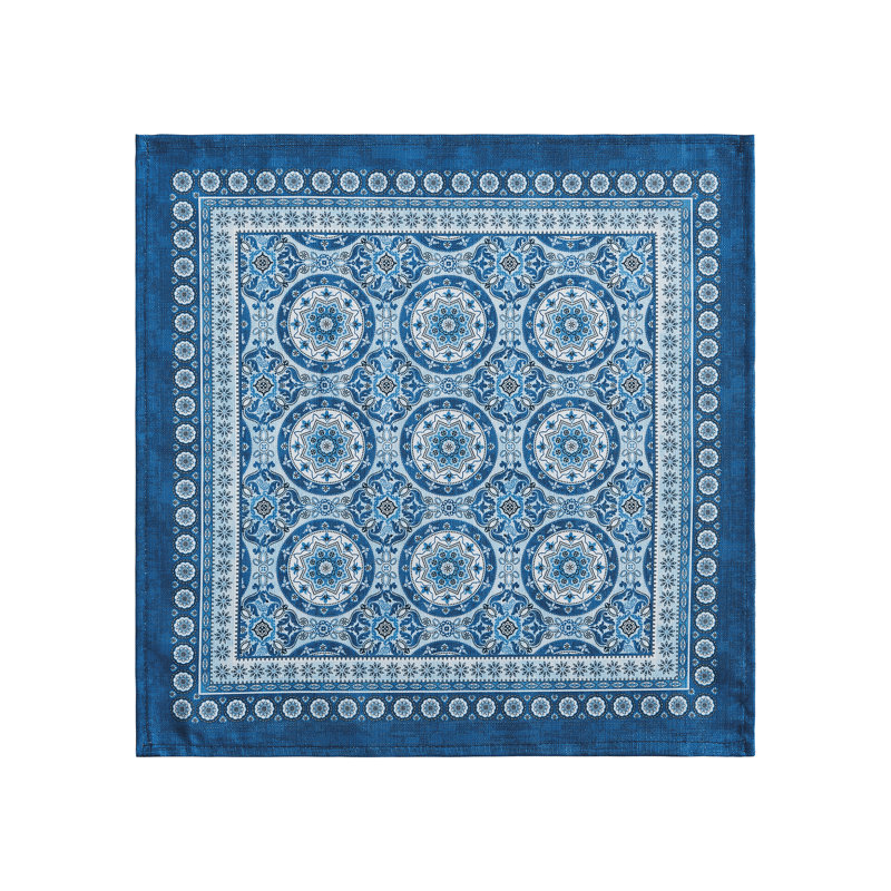 Vietri Medallion Polyester Water & Stain Resistant Geometric Square Napkin