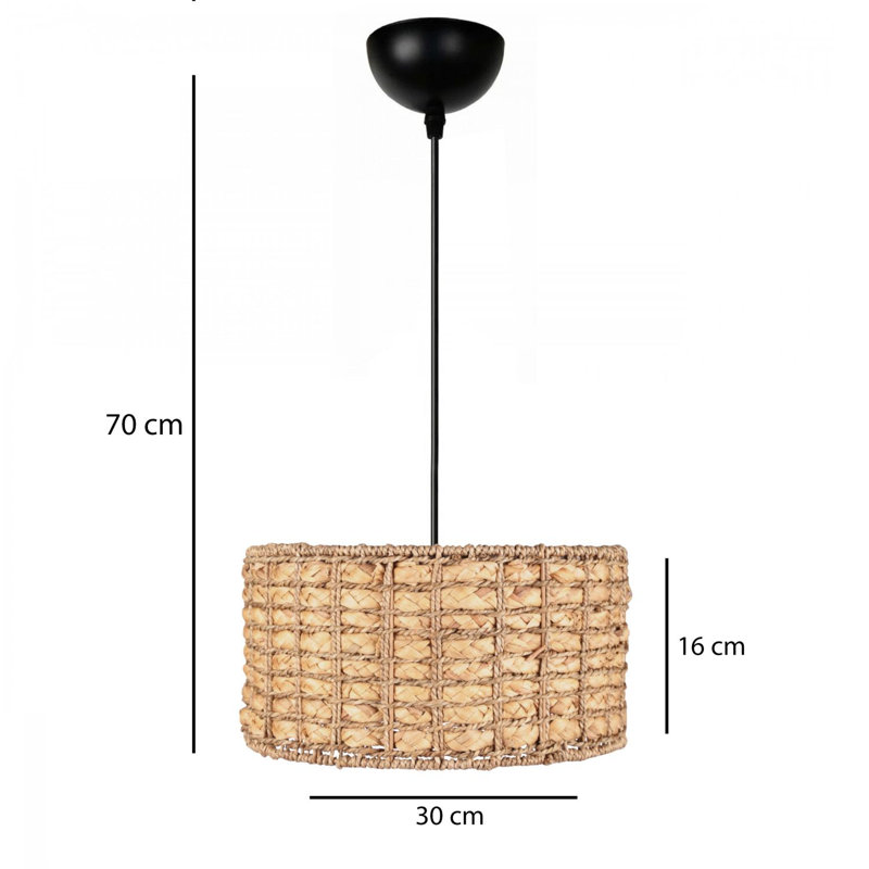 Adjustable Metal Chandelier, Natural Finish, Ø11.8 x 2.8 inches Base Plate | Height: 9.8 - 27.6 inches | 1 x E27 Socket (Max 40W) | Elegant Design for Living Room, Dining Room & Entryway | Easy Installation, Stylish Lighting Solution
