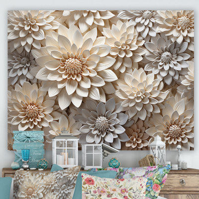 " Pure White Chrysanthemums Magic III " Print
