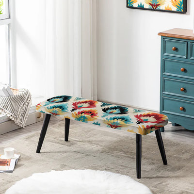Banc orange rembourré Ikat Nomadic Tribe