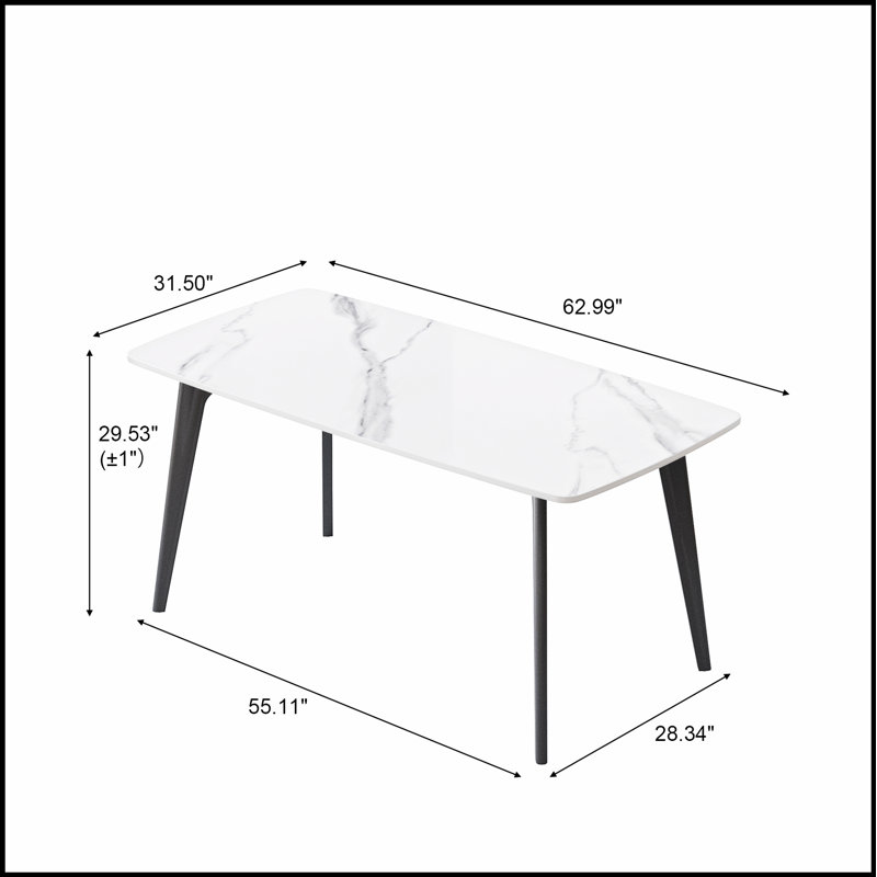 Table de salle à manger Modern, Noir / blanc