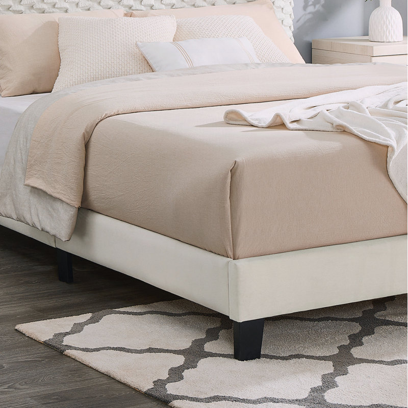 Lit plateforme en tissu d'ameublement, Grand