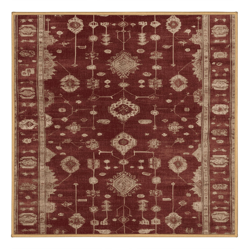 Tapis brun lavable à la machine, Carré 4 pi