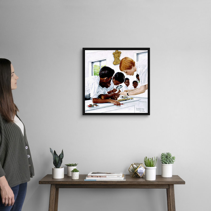 Art mural sur toile The Peace Corps In India, Cadre flottant noir, H 22 po x l 22 po x P 1,75 po