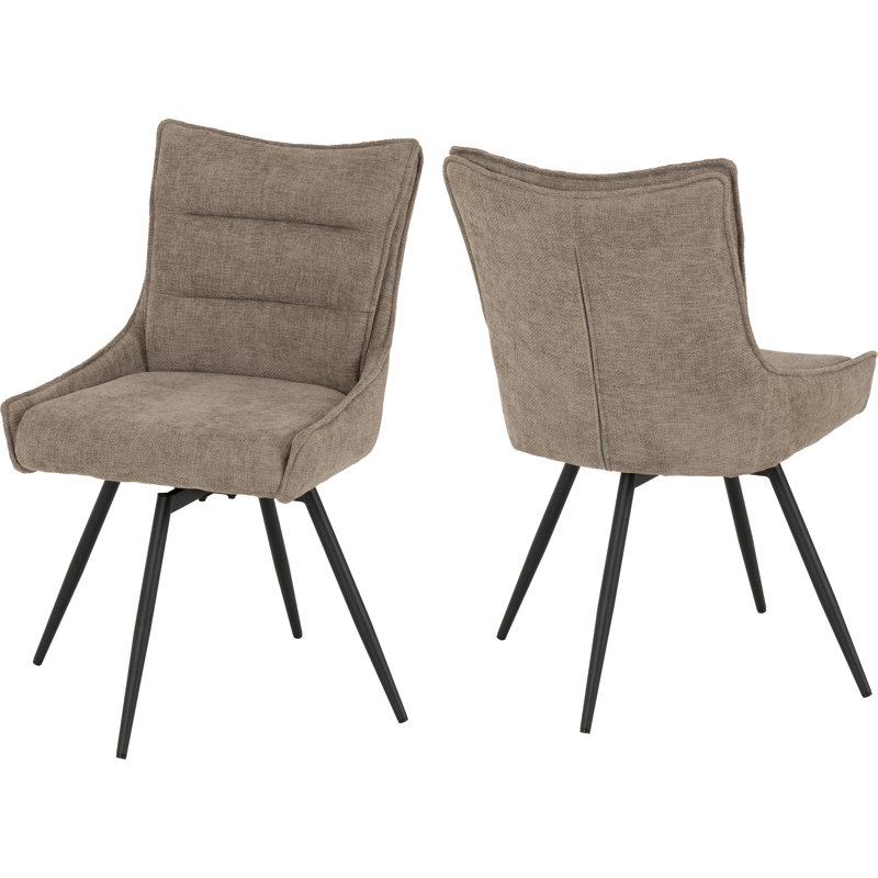 Wahpeton Set Of Two Swivel Dining Chairs, Fawn