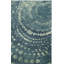 Tapis turquoise à motif abstrait Thursa-20882747
