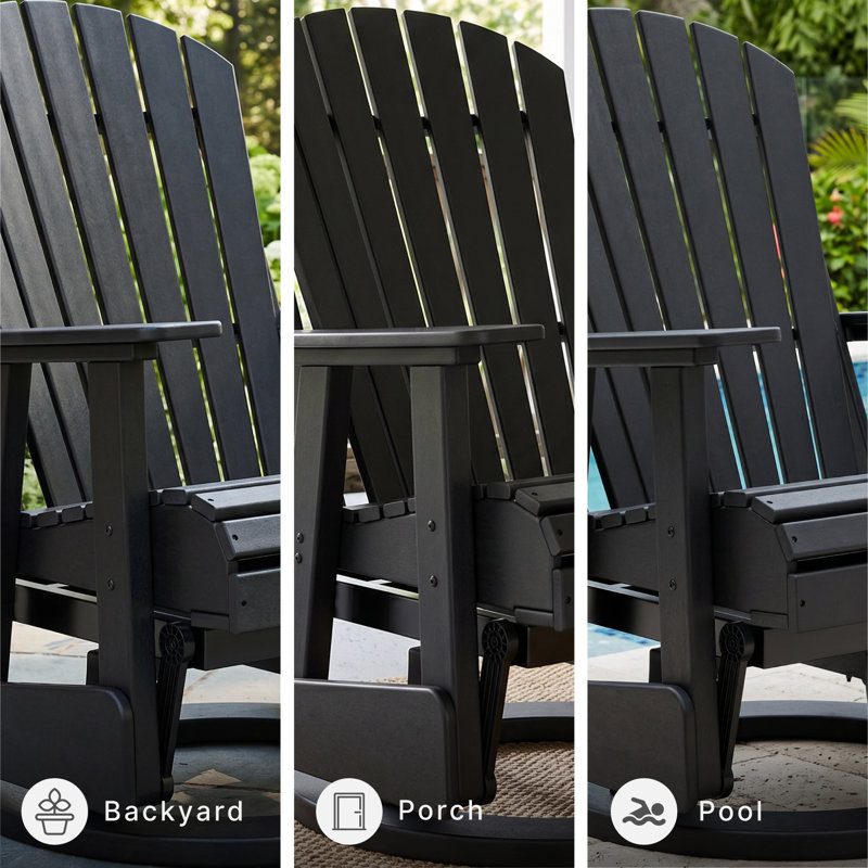 Lynbrook Wicker Outdoor Adirondack Chair, Black