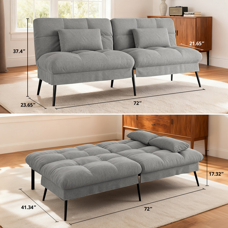 Fabric Sofa Bed, Grey