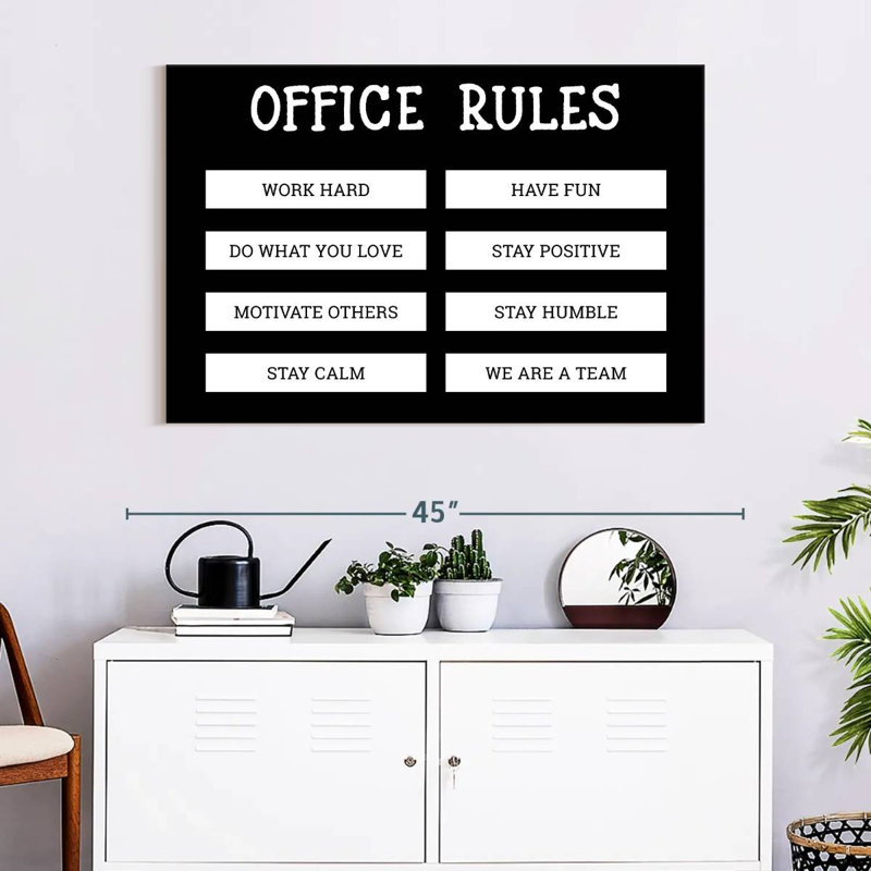 Tergel Office Rules, 20" H x 30" W