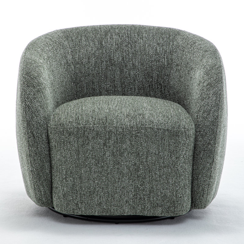 Aunna Upholstered Swivel Barrel Chair, Green