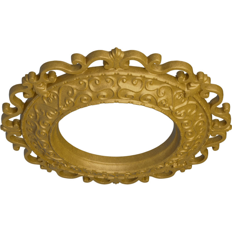Médaillon de plafond Endurathane Orrington, DO 13 1/4 po x P 6 5/8 po x P 1 1/8 po (convient aux auvents jusqu'à 6 5/8 po), finition dorée pharaons peinte à la main