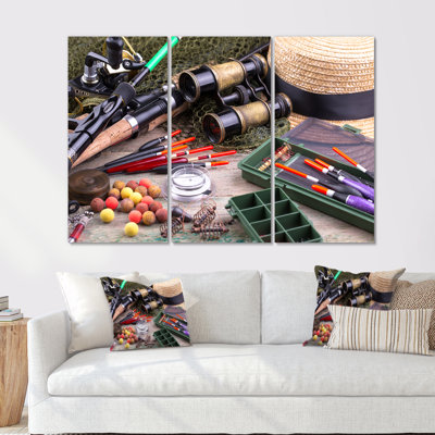 Fishing Supplies Layout - Hunting & Fishing Wall Art Set