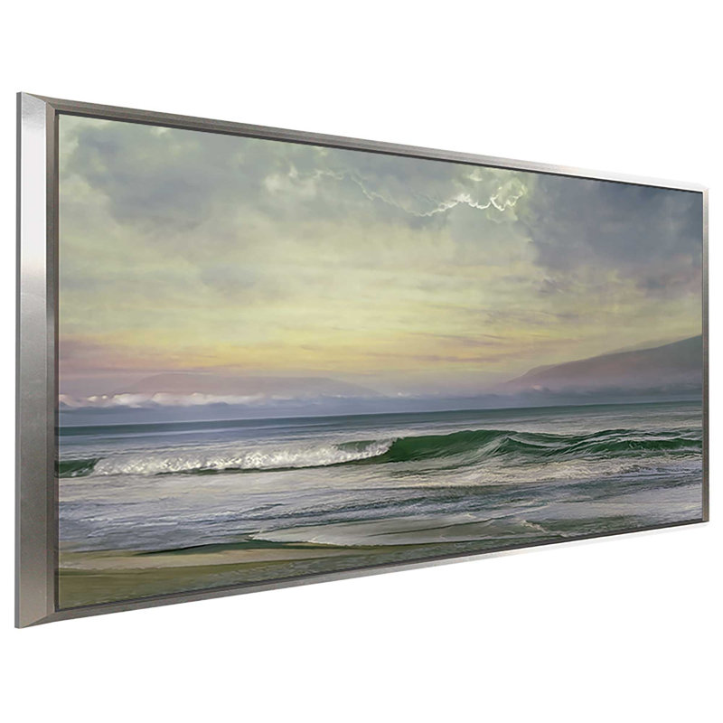 «Our View», reproduction, H 21,5 po x l 33,5 po x P 2 po, Cadre flottant argent