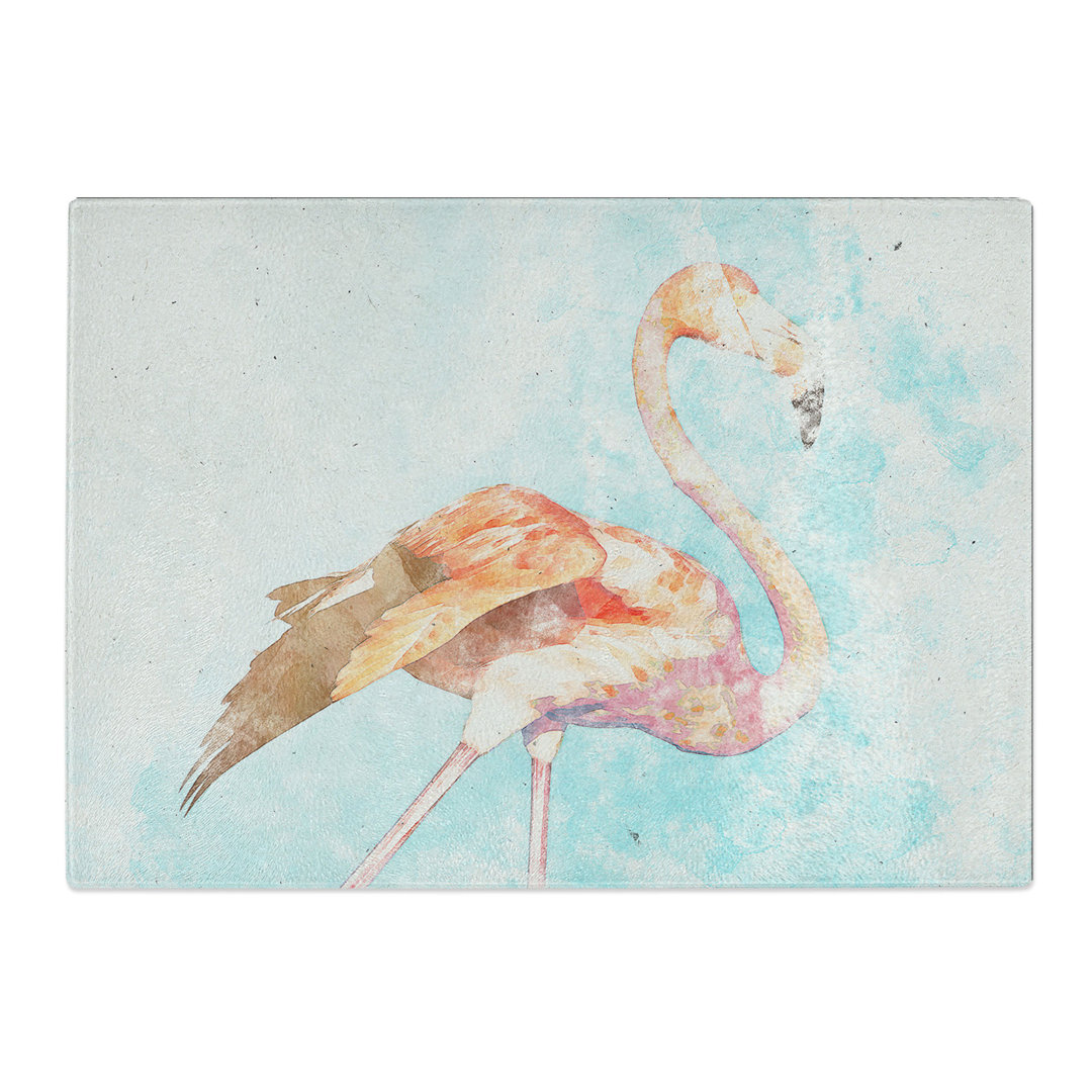 Tempered Glass Flamingo Bird Chopping Board