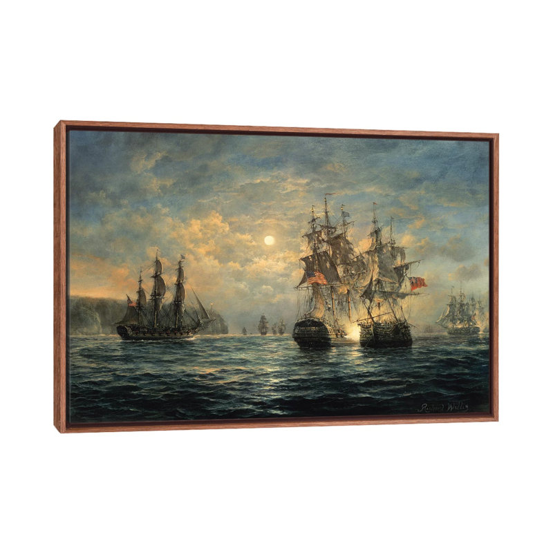 Engagement Between The "Bonhomme Richard" And The "Serapis" Off Flamborough Head, 1779 by Richard Willis - Painting on Canvas