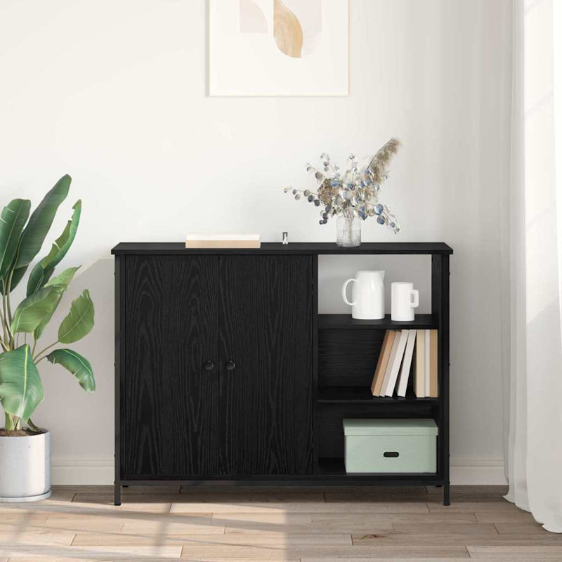  Sideboard Artisan Oak 100 X 33 X 75 Cm Engineered Wood, Black Oak