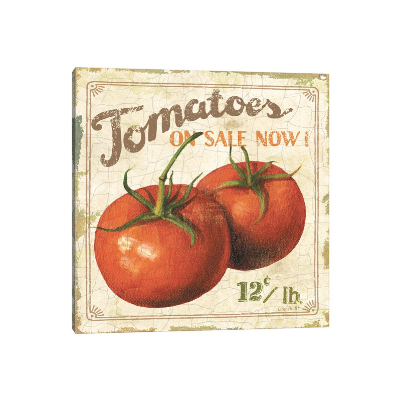 Tomatoes On Sale Now (on Special I) by Lisa Audit - Wrapped Canvas Painting, 30.48 cm H x 30.48 cm W