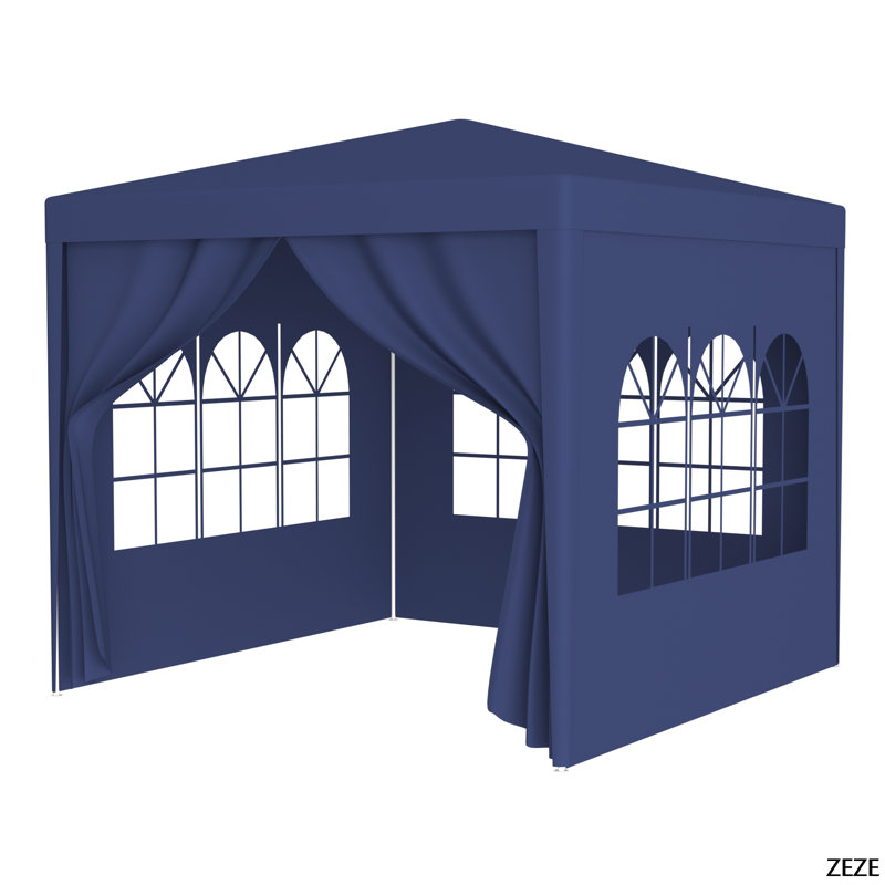 10'X10' Party Tent Outdoor Heavy Duty Gazebo Wedding Canopy + 4 Removable Walls, Blue