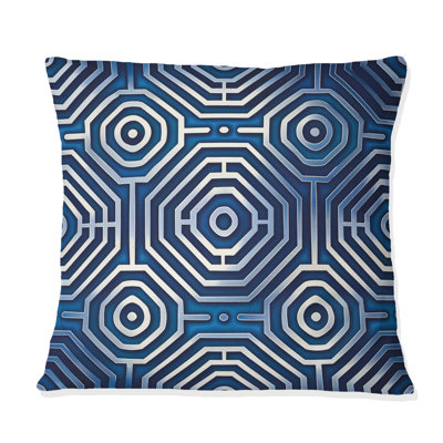 Coussin Blue Modern Maze IV - Modern