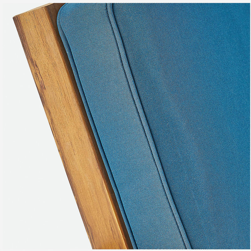 LEAH 3 PC CHAT SET, Blue Cushion/Teak Frame