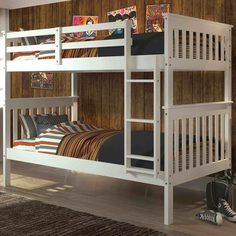 Dubbo Twin Over Twin Solid Wood Standard Bunk Bed by Harriet Bee, White