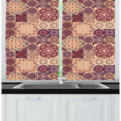 Floral Tailored Kitchen Curtain