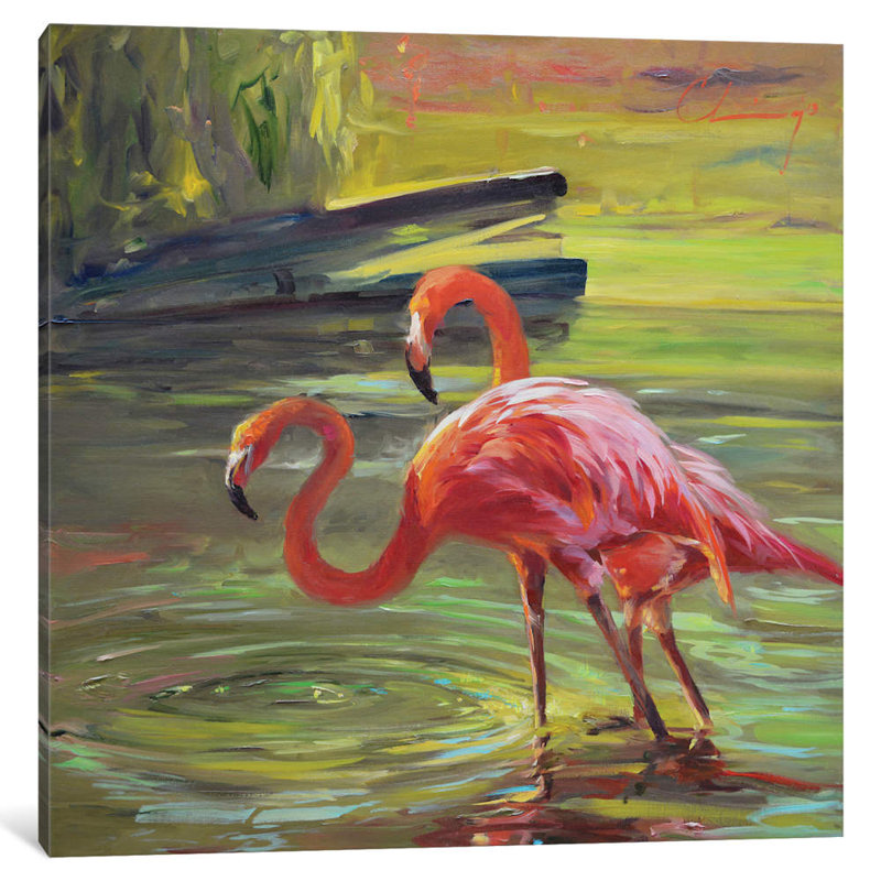 Flamingo III 1 Piece Wrapped Canvas Painting, 93.98 cm H x 93.98 cm W x 3.175 cm D
