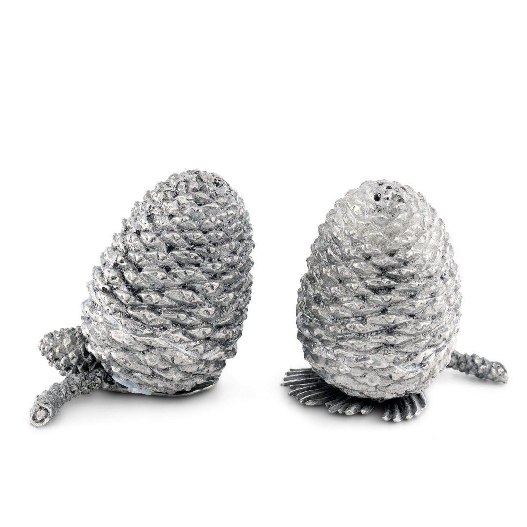 Majestic Forest Pewter Pinecones Salt and Pepper Shaker Set Vagabond House