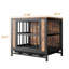 Petite niche pour chien avec portes doubles et plateau à déchets escamotable pour une utilisation en intérieur-241639321