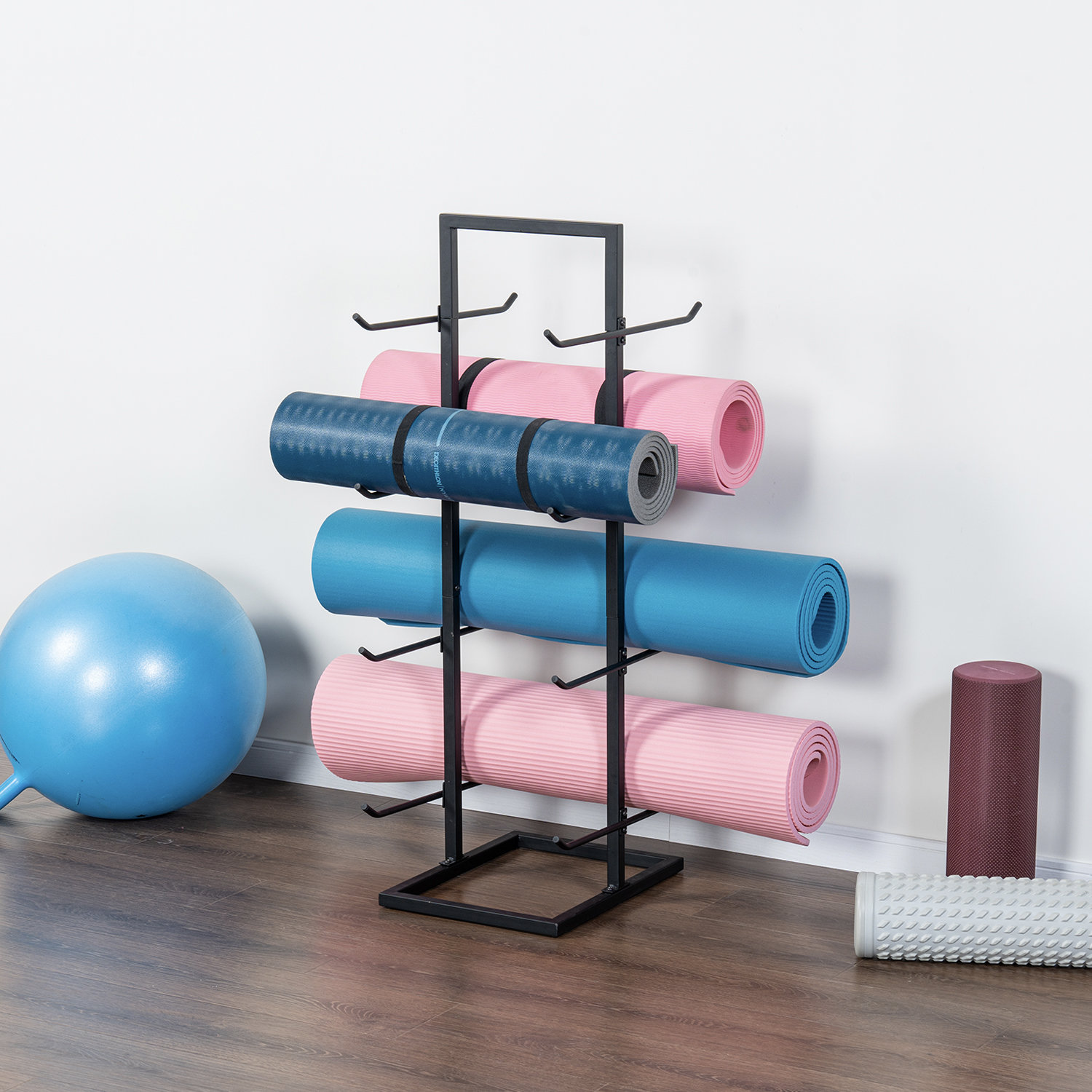 Yoga Mat Storage Rack Corner Shelf for Dumbbell Resistance Bands