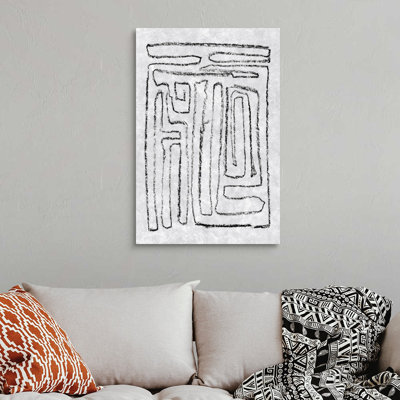 «Black and White Runes I» par Jennifer Goldberger - reproduction d'art