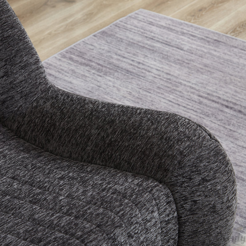 Fauteuil à billes surdimensionné avec accoudoirs, Gris chenille