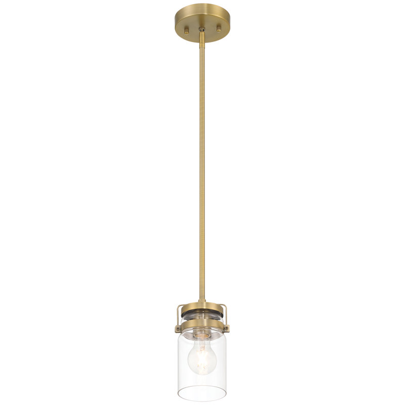 Luminaire suspendu 1 lumière Khadyn, Laiton brossé antique