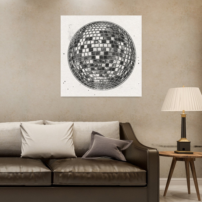 «Retro Disco Ball», reproduction d'art géométrique murale rétro classique, 32" H x 32" W