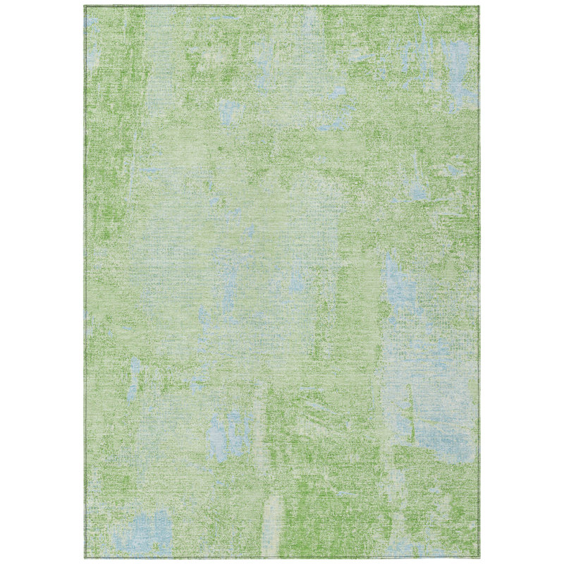 Machine Washable Indoor/Outdoor Chayden ACN989 Green Rug