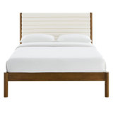 Olea Channel Tufted Boucle Solid Wood Platform Bed