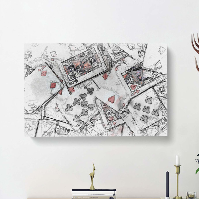 Deck Of Cards In Abstract - Wrapped Canvas Print, 35cm H x 50cm W x 3cm D