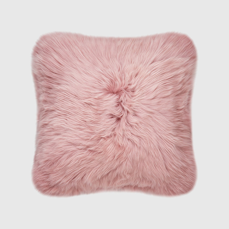 Fieldman Leather Reversible Throw Pillow, Pink