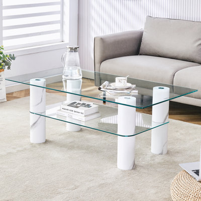 Modern, Glass Top MDF Console Table