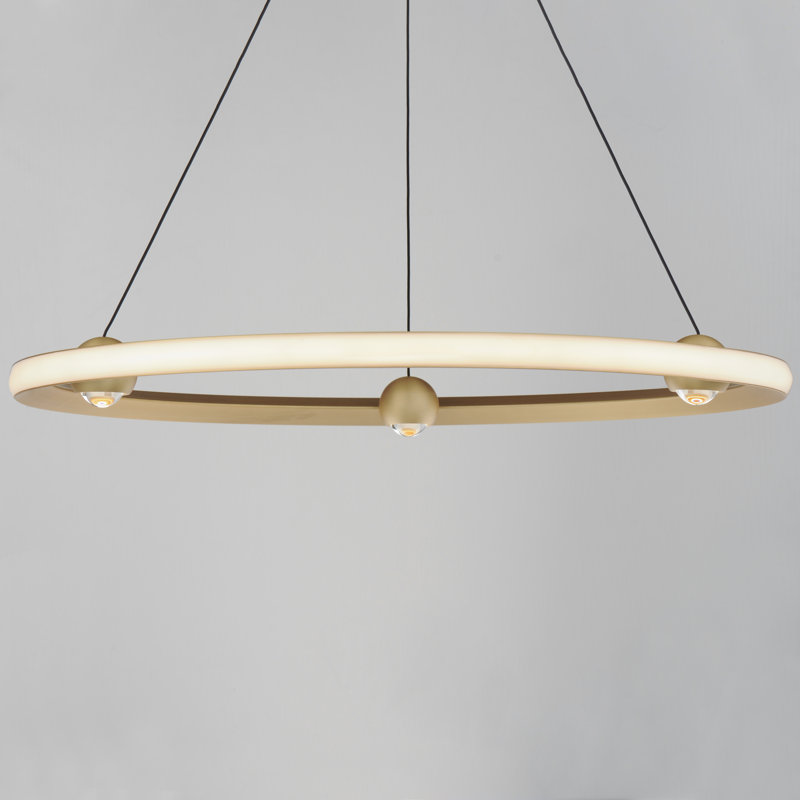 Luminaire suspendu 1 lumière, Or, H 2,75 po x l 32 po x P 32 po