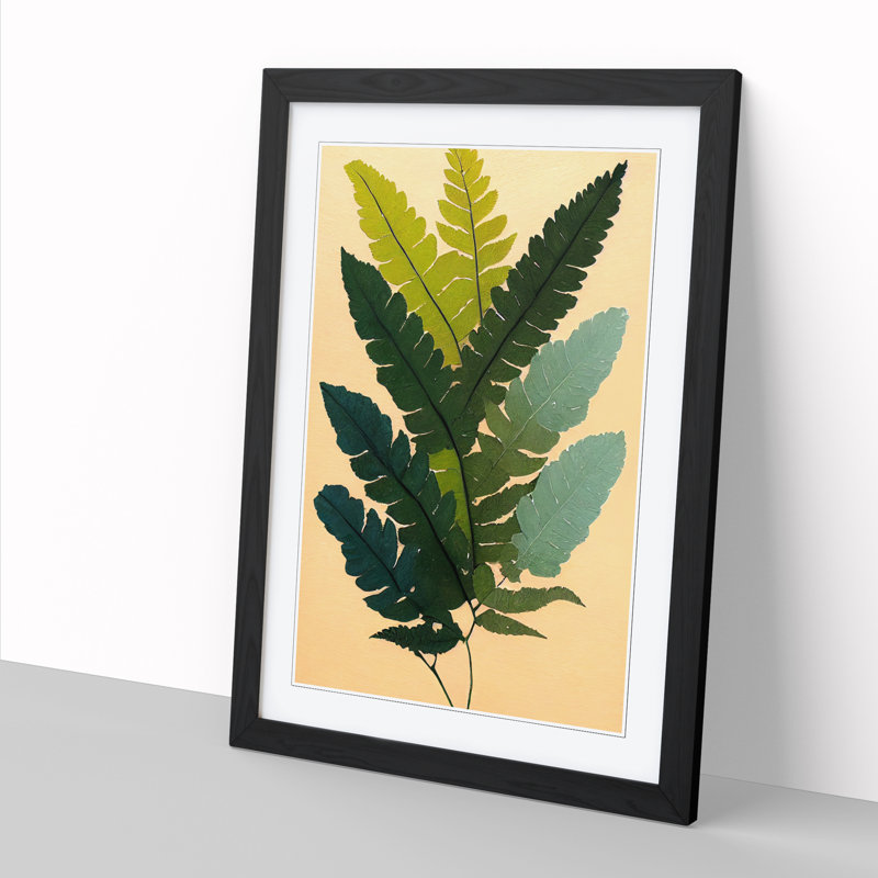 Fern Leaf Layers Vol.2 - Single Picture Frame Print, 34cm H x 25cm W x 2cm D, Walnut