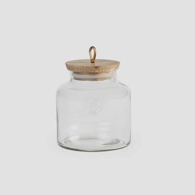 Madin Glass Jar with Wooden Lid - Elegant 700ml Storage Container for Kitchen and Home, Airtight and Versatile
