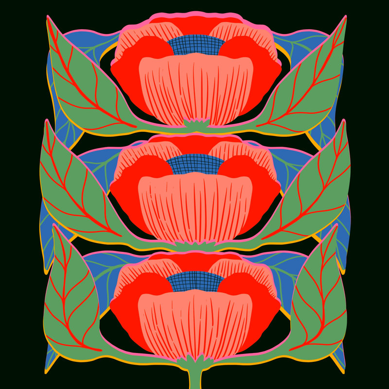 Coquelicots modernes Sewzinski, H 30 po x l 30 po