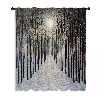 Rideaux de fenêtre Snowy Forest, rideaux transparents et occultant - 1 panneau
