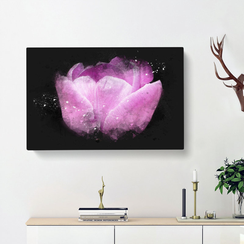 Lilac Pink Tulip Flower - Wrapped Canvas, 35cm H x 50cm W x 3cm D