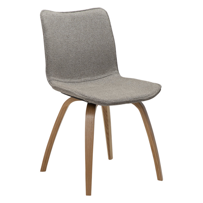 45cm H Polyester Blend Upholstered Side Chair, Oak, Sand