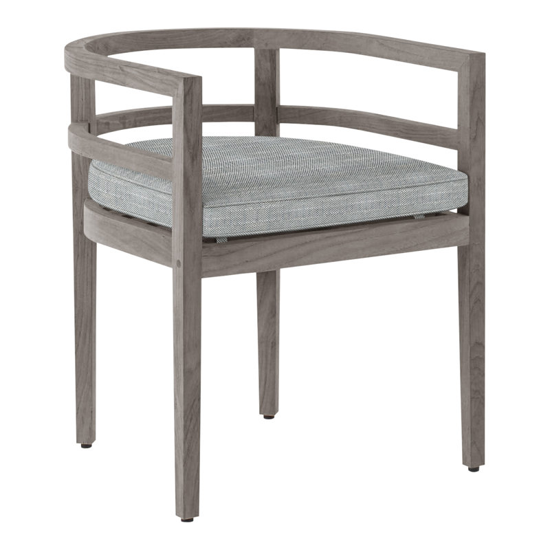 Chaise avec accoudoirs en teck Santa Barbara - Huître, Welt, Argent Rollo, Teck huître