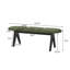 Banc rembourré avec pieds en bois noir, siège en tissu vert, fabrication en bois massif et manufacturé, capacité de 250 lb, banc d'entrée 53 po pour le salon et la chambre à coucher